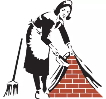 Sticker decorativo Bansky pulizie - TenStickers