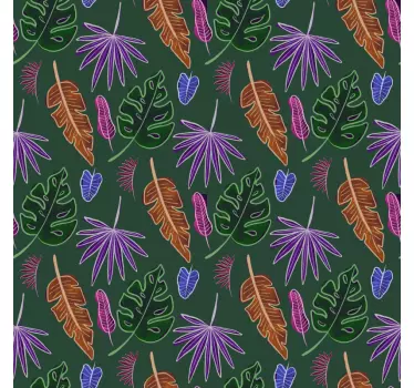Adesivo per frigo foliage tropicale vivace - TenStickers