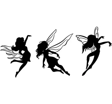 Adesivo trio di silhouette di fate - TenStickers