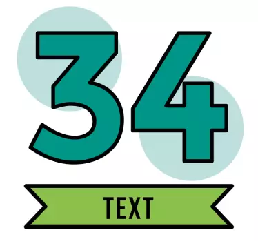 Adesivo contenitore bandierina numerica personalizzabile - TenStickers