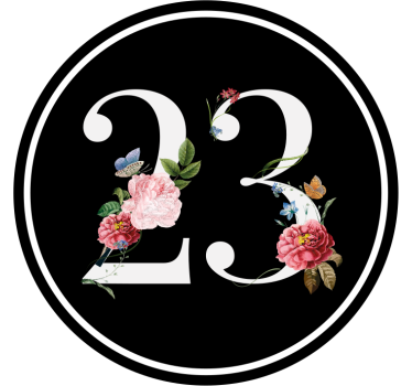 Sticker contenitore Numeri con fiori tropicali - TenStickers