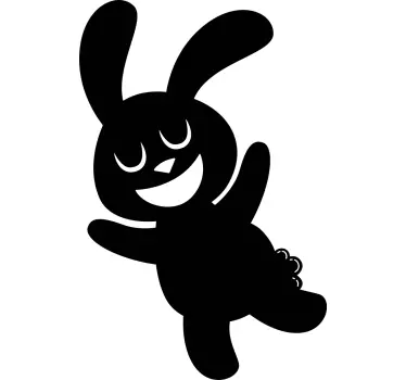 Adesivo lavagna personaggio coniglio gioioso - TenStickers