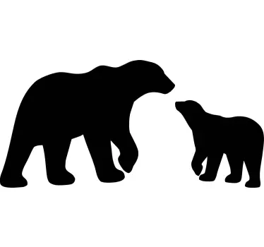 Adesivo lavagna silhouette di orsi giocosi - TenStickers