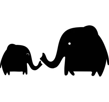 Adesivo lavagna coppia di elefanti carini - TenStickers