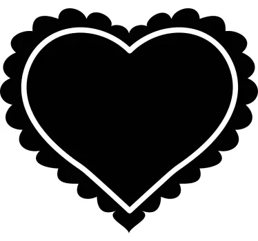 Adesivo lavagna disegno a contorno cuore - TenStickers