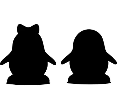 Adesivo lavagna figure di pinguini giocosi - TenStickers