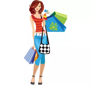 Sticker decorativo viva lo shopping - TenStickers