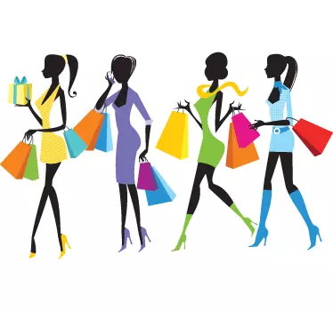 Sticker decorativo clienti in fila - TenStickers