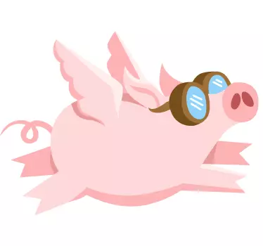 Adesivo bambini maialino volante - TenStickers