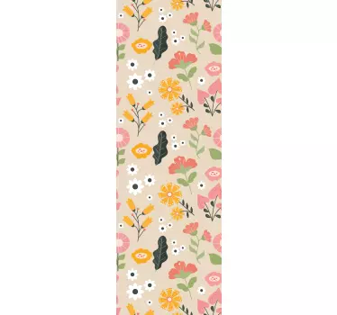 Adesivo per frigo motivo floreale beige - TenStickers