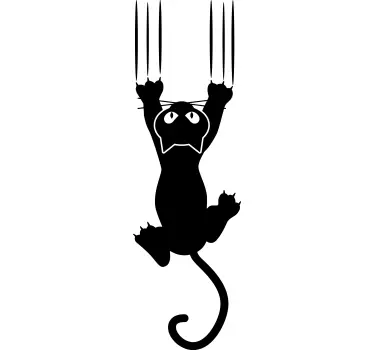 Adesivo per frigo gattino giocoso in arrampicata - TenStickers