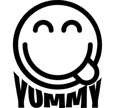 Adesivo per frigo espressione di cibo felice - TenStickers