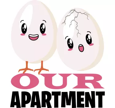 Adesivo per frigo coppia di uova carine - TenStickers