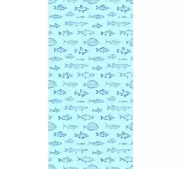 Adesivo per frigo design a motivi acquatici - TenStickers