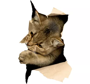 Adesivo per frigo gatto in fuga - TenStickers