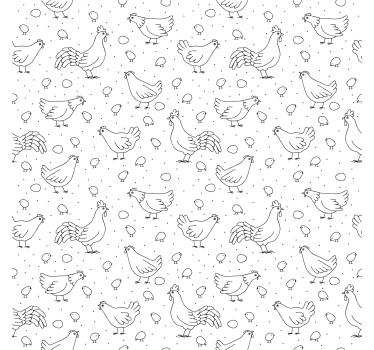 Adesivo per frigo sovrapposizione motivo gallina - TenStickers