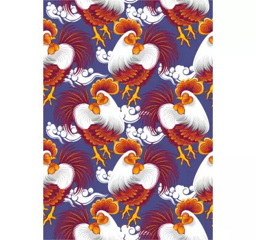 Adesivo per frigo motivo gallo colorato - TenStickers