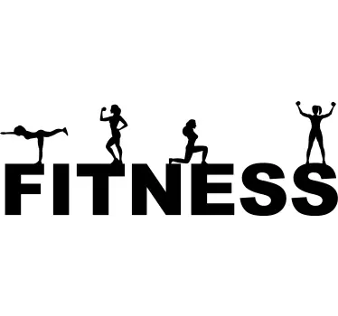 Adesivo murale sport Fitness con formazione di sagome di donna - TenStickers