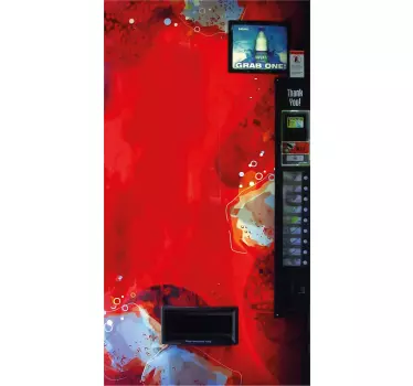 Adesivo per frigo splash rosso astratto - TenStickers