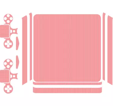 Adesivo ps4 con finitura a righe rosa - TenStickers