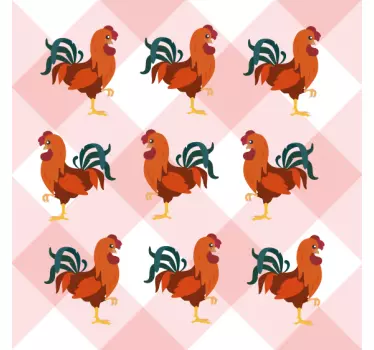 Adesivo per frigo concetto gallo radioso - TenStickers