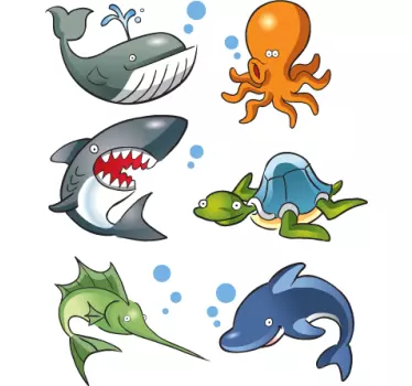 Adesivo bambini creature oceaniche - TenStickers