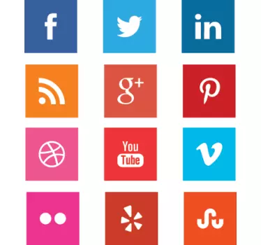 Sticker decorativo collezione icone social - TenStickers