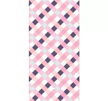 Adesivo per frigo motivo a scacchiera rosa - TenStickers