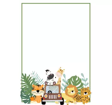 Lavagna adesiva bianca avventura safari animali - TenStickers