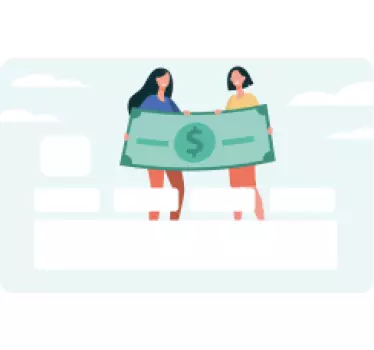 Adesivo carta di credito due donne con contante - TenStickers