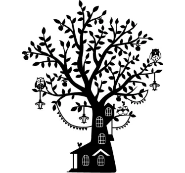 Sticker decorativo casa albero - TenStickers
