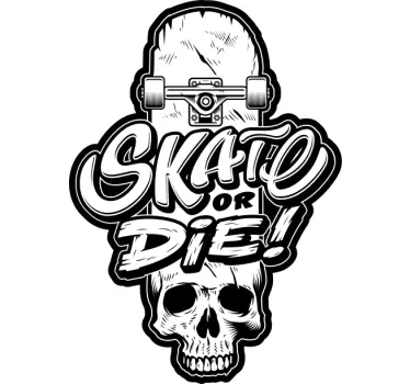 Adesivo sport estremo disegno del teschio dello skateboard - TenStickers