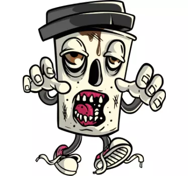 Adesivo Halloween tazza di caffè zombie - TenStickers