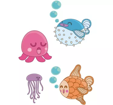 Adesivo bambini illustrazione pesci - TenStickers