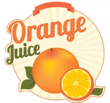 Sticker decorativo logo orange juice - TenStickers