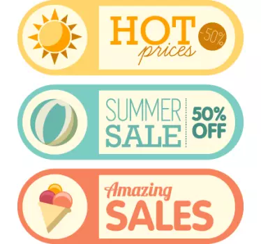 Sticker decorativo set offerte estate - TenStickers