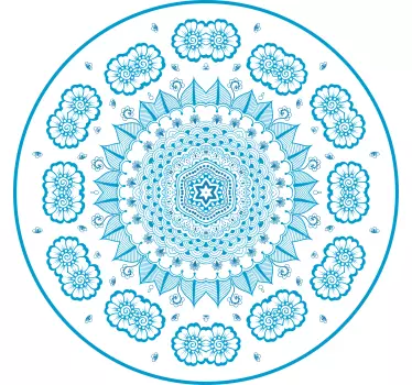 Adesivi animali per bambini mandala botanico blu - TenStickers