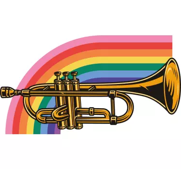 Adesivi animali per bambini tromba con arcobaleno - TenStickers