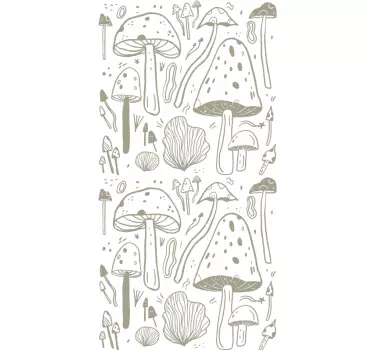 Adesivo per frigo motivo elegante a fungo - TenStickers