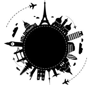 Adesivo murale edifici del mondo - TenStickers