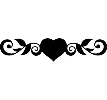 Adesivo testata letto motivo a vortice di cuore - TenStickers