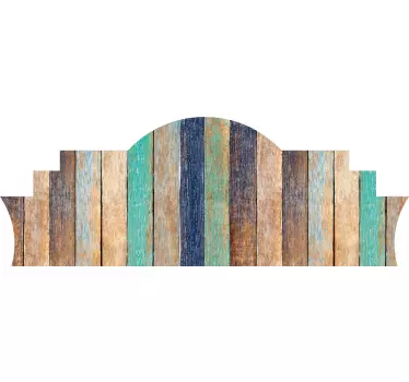 Adesivo testata letto pannello di legno rustico - TenStickers