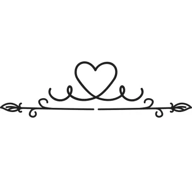 Adesivo testata letto elegante motivo a cuore - TenStickers