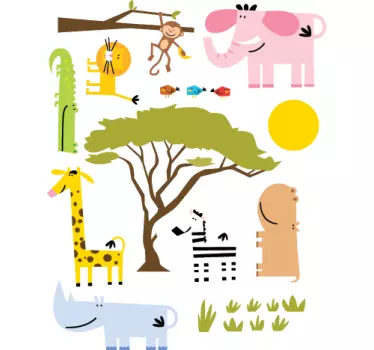 Adesivo per bambini animali della giungla - TenStickers
