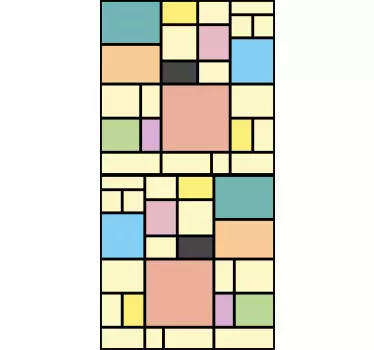 Adesivo per frigo blocchi colorati di mondrian - TenStickers