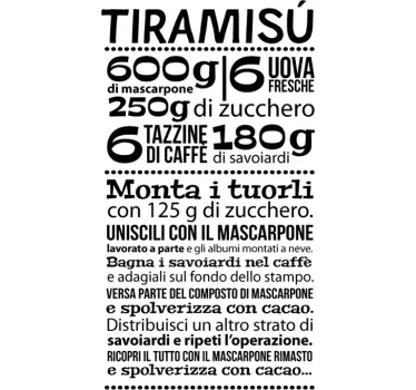 Sticker decorativo ricetta tiramisù - TenStickers