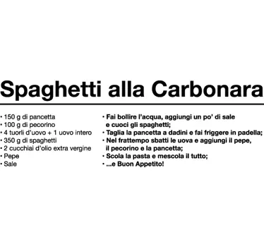 Sticker decorativo spaghetti alla carbonara - TenStickers