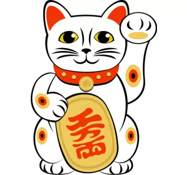 Adesivo muro gatto cinese - TenStickers