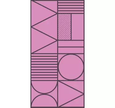Adesivo per frigo disposizione geometrica rosa - TenStickers