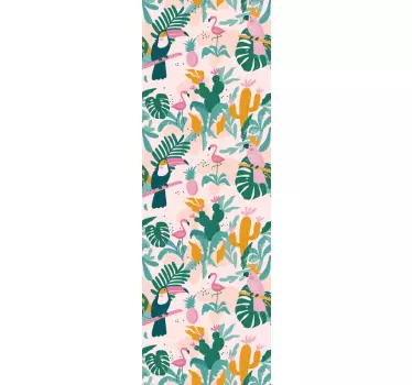 Adesivo per frigo vibrazioni della giungla tropicale - TenStickers